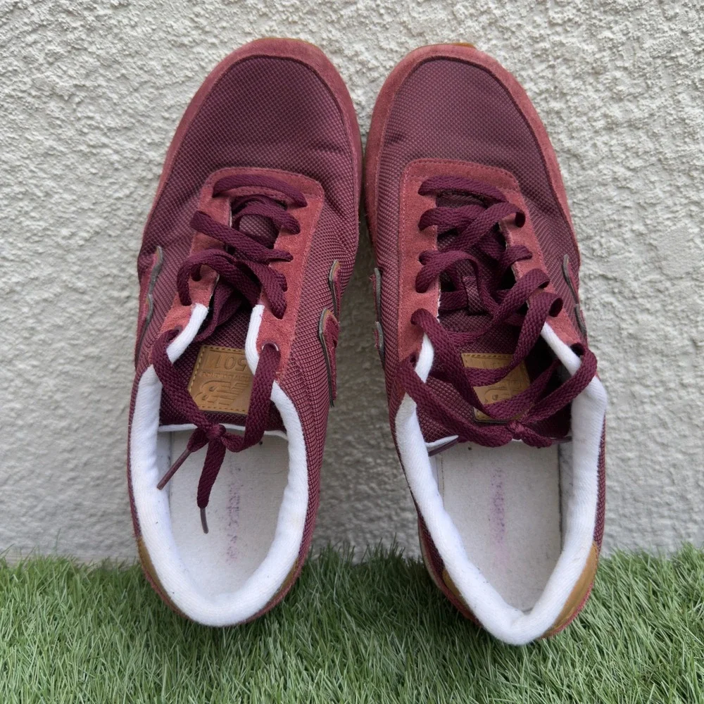 New Balance 501 Ripple Sole Burgundy Tan Gum Sneakers MZ501AAB Mens Size 10.5 US